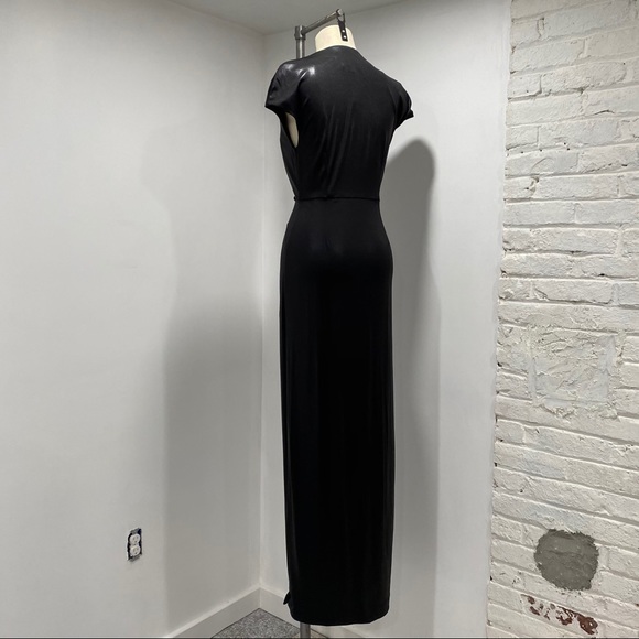 Halston Heritage Foiled Gown plunging neckline - Picture 4 of 6